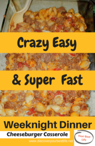 easy cheeseburger casserole for dinner, yummy comfort food, perfect for busy families and busier moms, easy dinner ideas #casserole #dinner