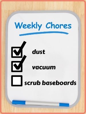 weekly chores house cleaning schedule checklist
